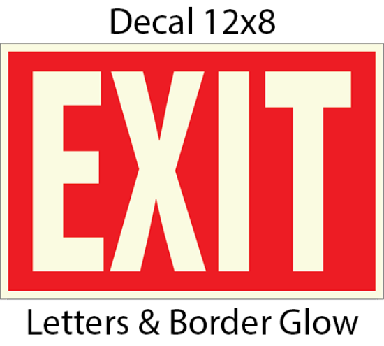 Picture of EXT-128-DL: Glow in the Dark Decal Letters & Border Glow 12x8