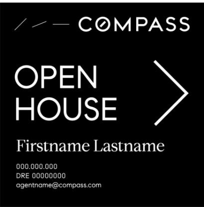 Picture of Compass 24"x24" O.H. White Ultra Frame - Black Sign B