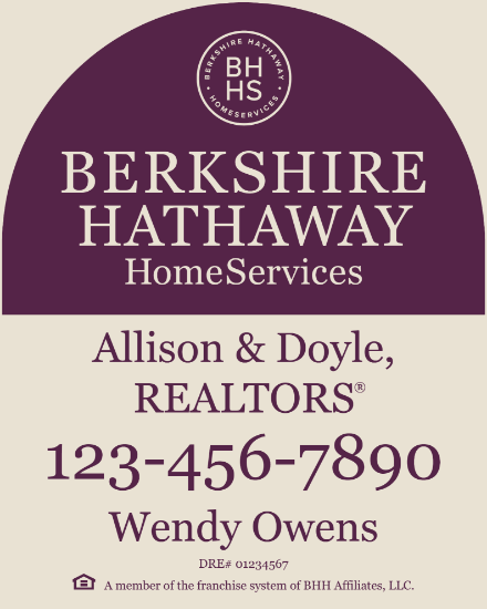 Picture of Berkshire Hathaway 30"x24" Yard - Dome Beige Sign 1