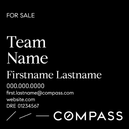 Picture of Compass 24"x24" Yard - Black Sign B