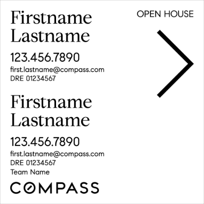 Picture of Compass 24"x24" O.H. Black Ultra Frame - White Sign F