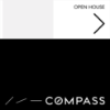 Picture of Compass 20"x20" O.H. White Super Frame - Black & White Sign B