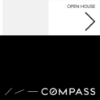 Picture of Compass 24"x24" O.H. Black Ultra Frame - Black & White Sign C