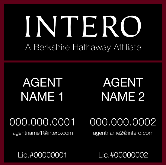 Picture of INTERO 24"x24" BHA Yard Sign - Two Agent - Copy