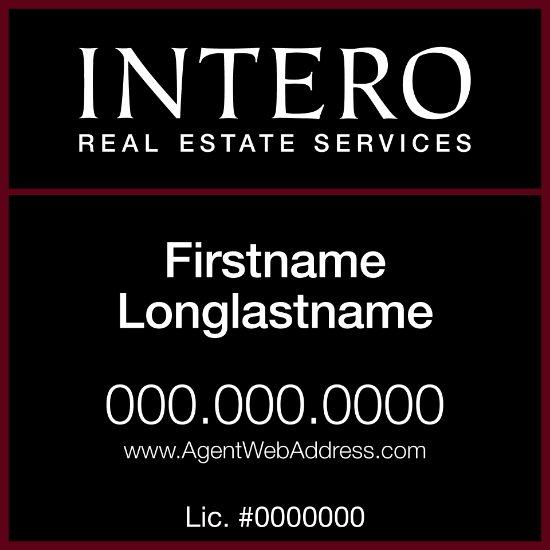 Picture of INTERO 18"x18" RES Condo Sign - Two Line - Copy