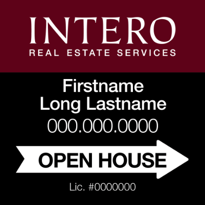 Picture of [REPLACEMENT PANELS] INTERO 24"x 24" Open House Ultra Frame - Classic Two Line - Copy