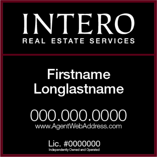 Picture of INTERO 24"x24" RES Yard Sign - Two Line - Franchised