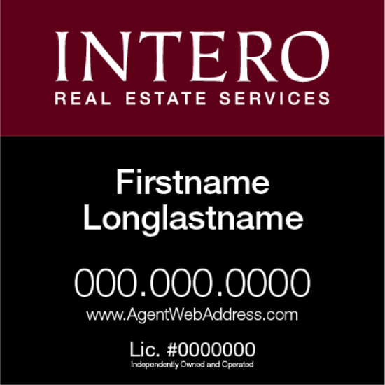 Picture of INTERO 24"x24" RES Yard Sign - Classic Two Line - Franchised