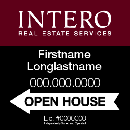 Picture of INTERO 24"x24" RES O.H. Black Ultra Frame - Classic Two Line - Franchised