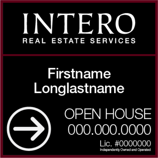 Picture of INTERO 24"x24" RES O.H. Black Metal Frame - Two Line - Franchised