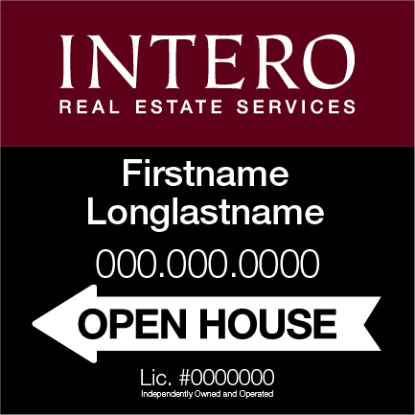 Picture of [REPLACEMENT PANELS] INTERO 20"x20" Open House Super Frame - Classic Two Line - Franchised