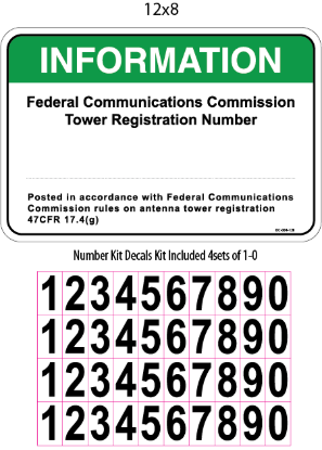 Picture of D-004: Tower Information Decal with Number Kit