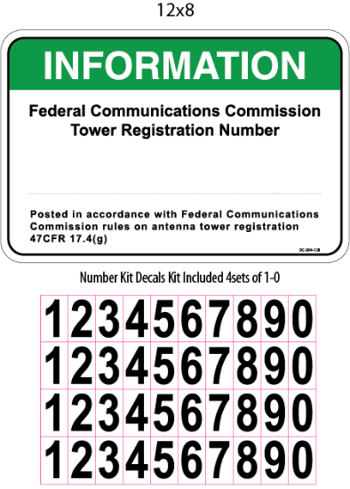 Picture of D-004: Tower Information Decal with Number Kit