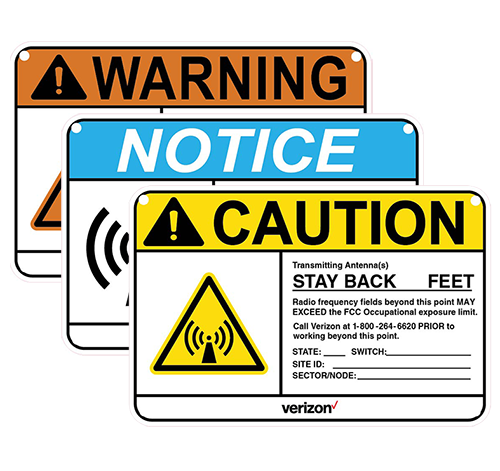 Verizon RF Safety Signs. Excel Sign & Decal, Inc.